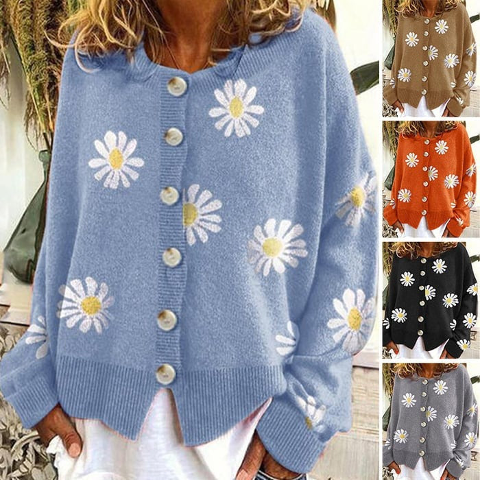 Angel | Cute Cardigan With Daisies