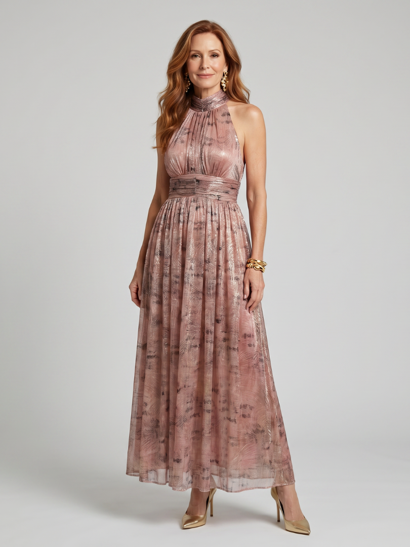Willow & Mae Textured Finish Sleeveless Midi Dress