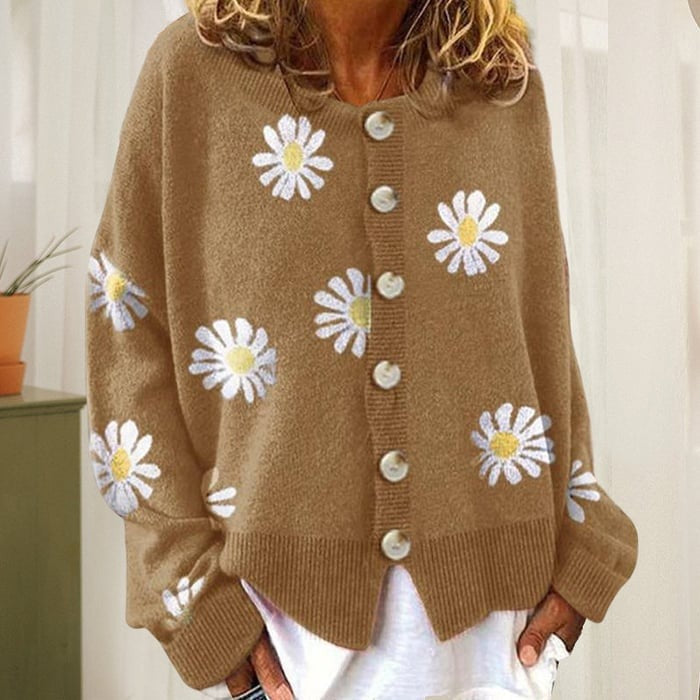 Angel | Cute Cardigan With Daisies