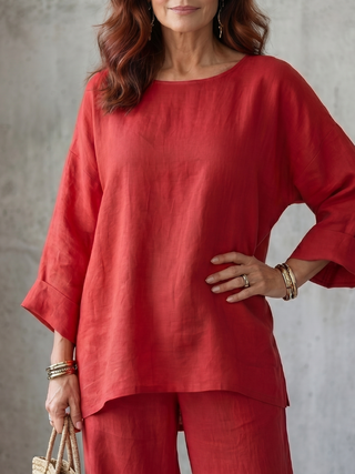 Prue | Oversized Tunic Wide Leg Pant Set