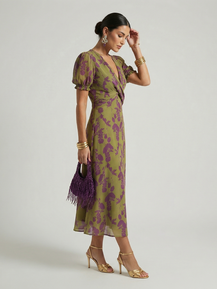 Isabelle | Elegant Floral Wrap Dress