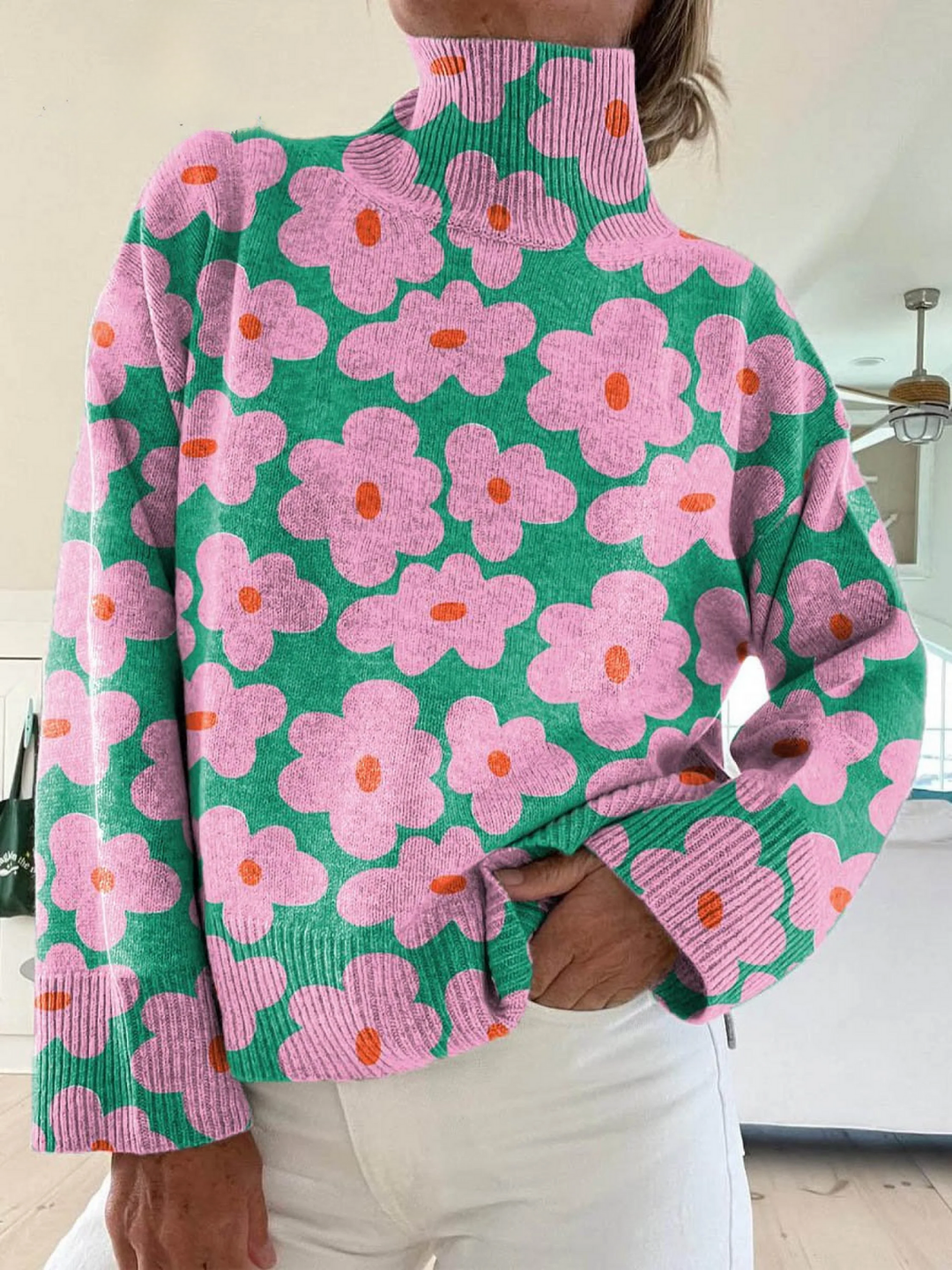 Daisy | Cozy Floral Knit Sweater