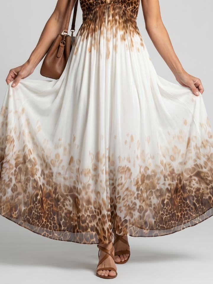Willow & Mae Pleated White Midi Dress