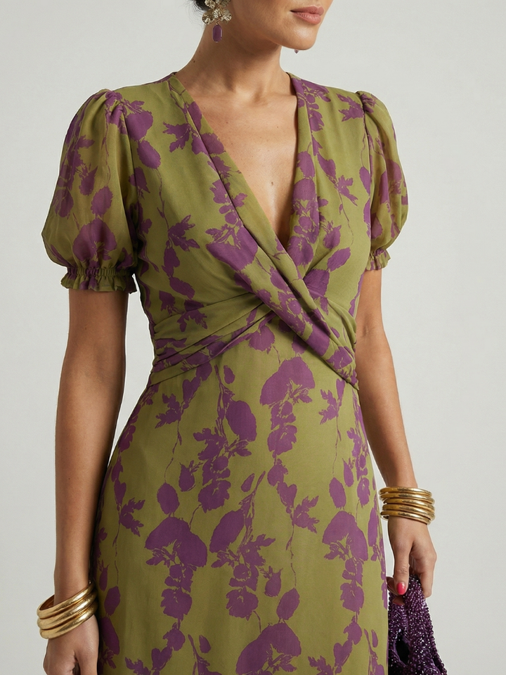 Isabelle | Elegant Floral Wrap Dress