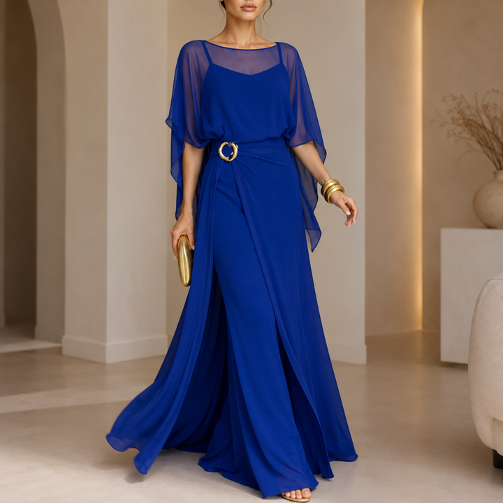 Hermione™ Jumpsuit Set with a Sheer Overlay