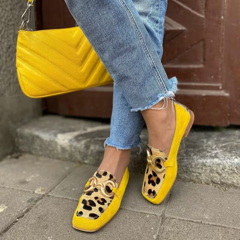 Lila | Loafers with Leopard Print Detail