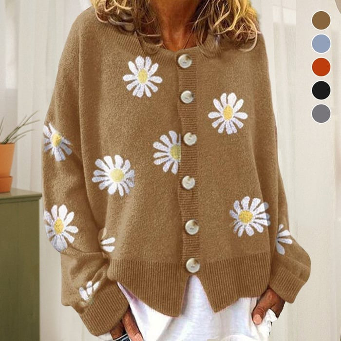 Angel | Cute Cardigan With Daisies