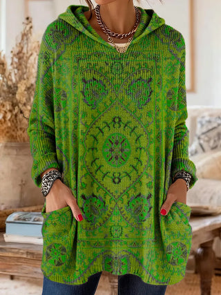 Alice | Retro Ethnic Print Hooded Tunic