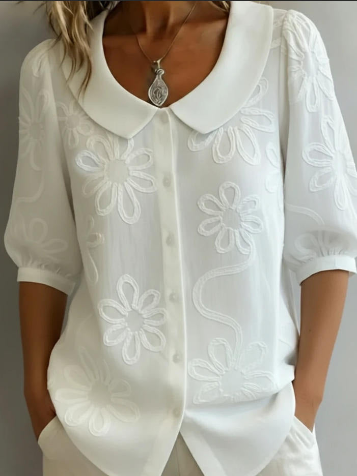 Lily | Floral Embroidered Blouse