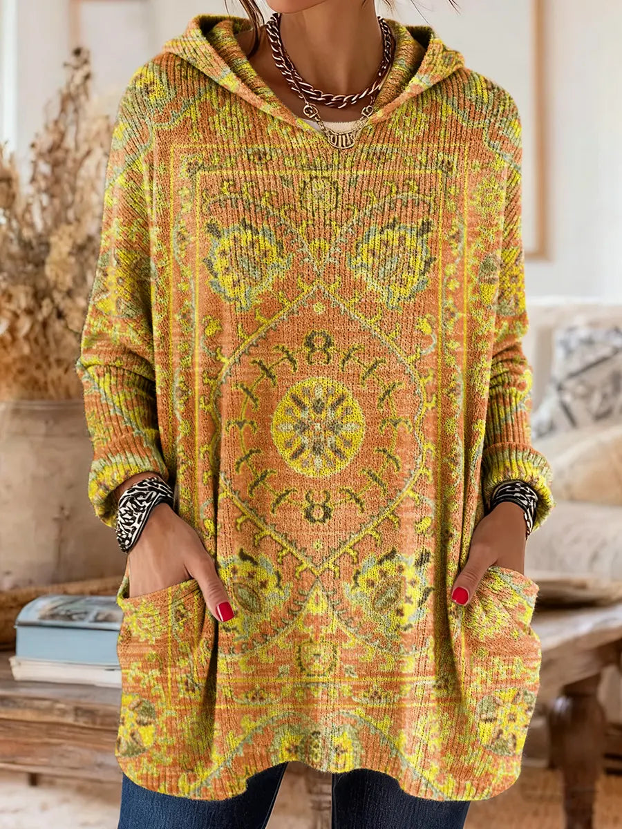 Alice | Retro Ethnic Print Hooded Tunic