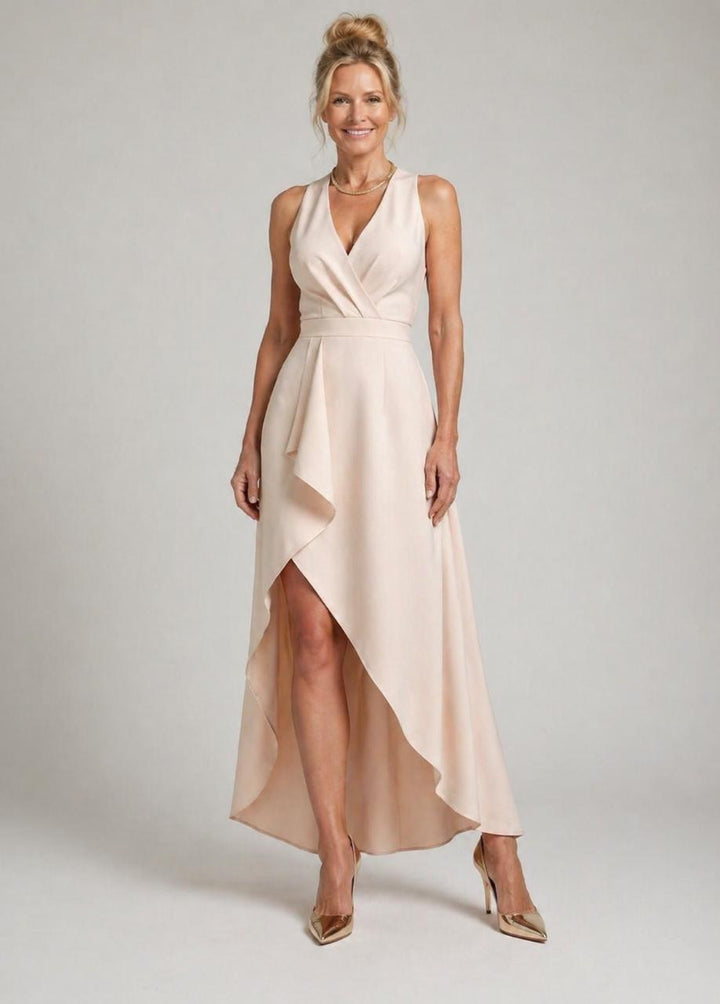 Willow & Mae™ |Midi Wrap Dress with V-Neck