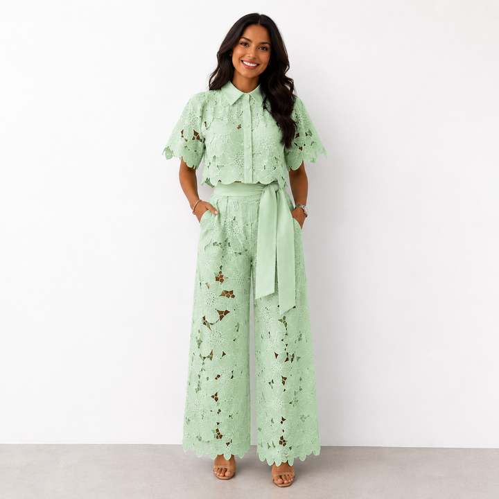 Margaux | Floral Lace Two-Piece Set