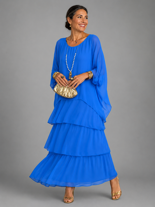 Evelyn | Elegant Tiered Chiffon Maxi Dress