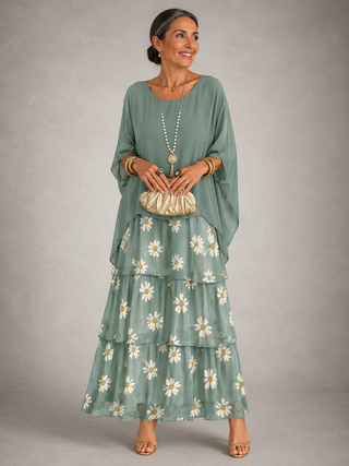 Evelyn | Elegant Tiered Chiffon Maxi Dress