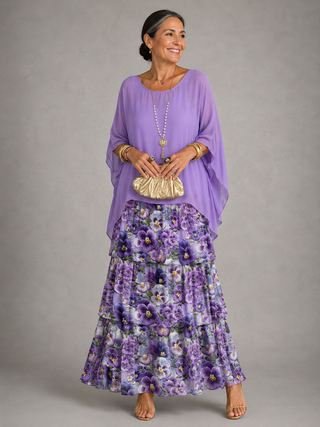 Evelyn | Elegant Tiered Chiffon Maxi Dress