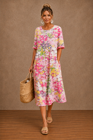 Hazel | Floral Summer Midi Dress for Women