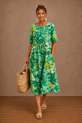 Hazel | Floral Summer Midi Dress for Women