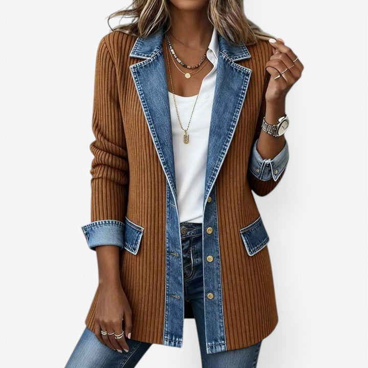 Harriet | Layered Denim Cardigan