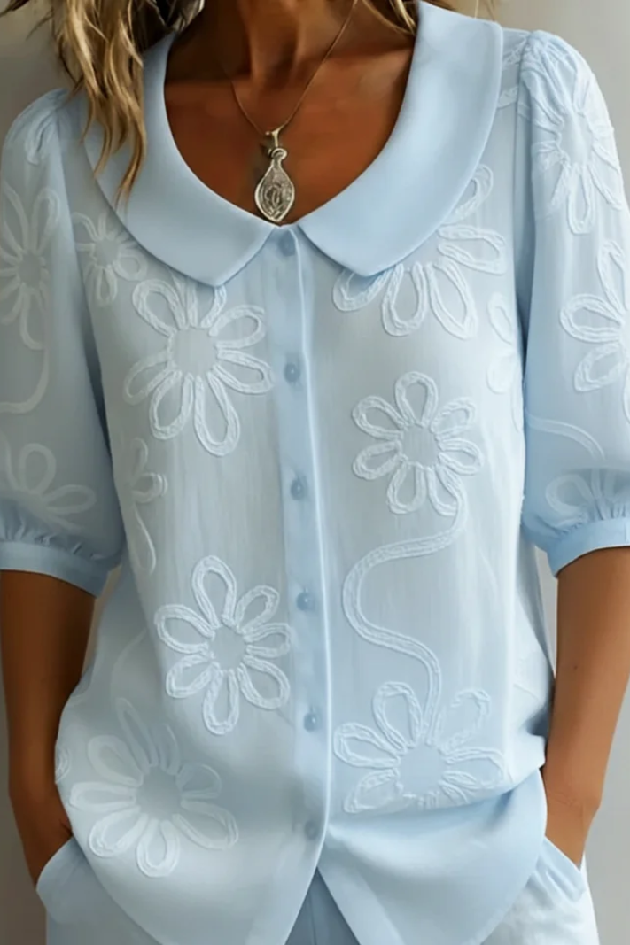 Maria | Elegant Flower Blouse
