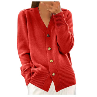 Elsie | Heart Button Knit Cardigan