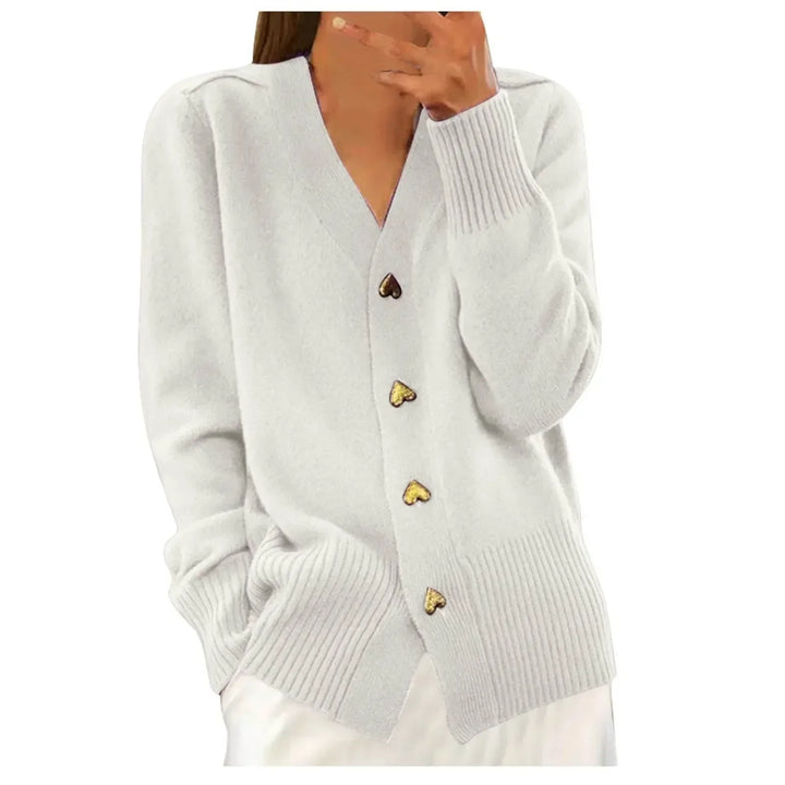 Elsie | Heart Button Knit Cardigan