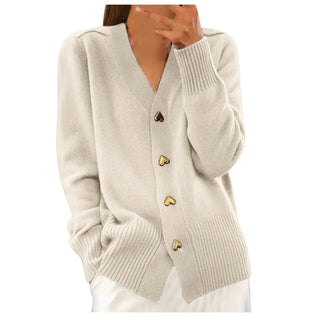 Elsie | Heart Button Knit Cardigan