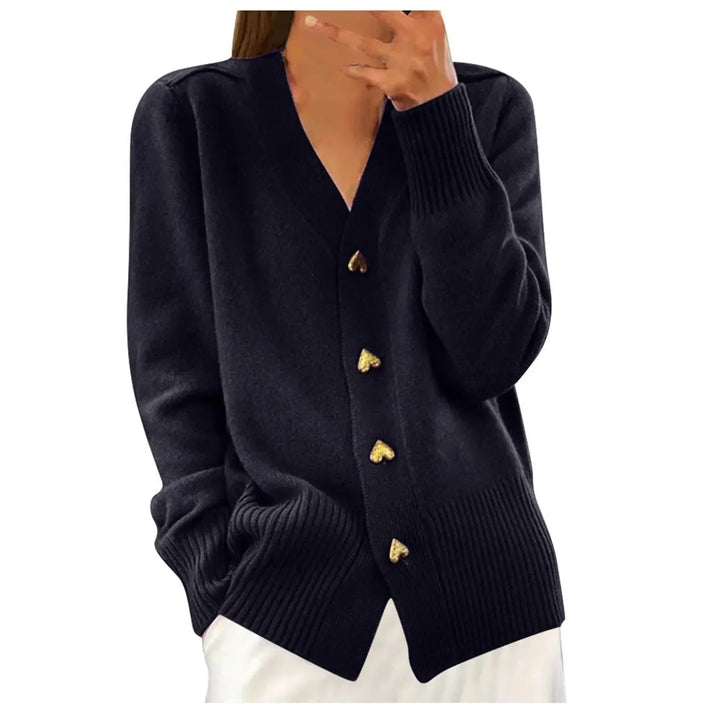 Elsie | Heart Button Knit Cardigan