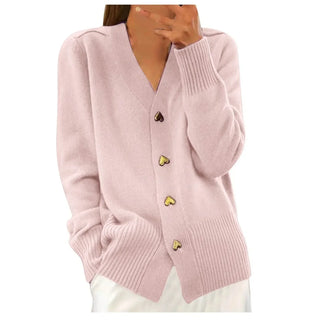 Elsie | Heart Button Knit Cardigan