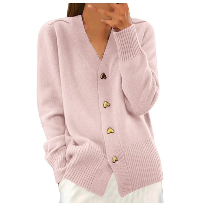 Elsie | Heart Button Knit Cardigan