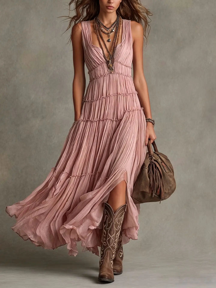 Iris™ | Layered Pleated Maxi Dress