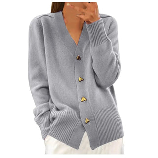 Elsie | Heart Button Knit Cardigan