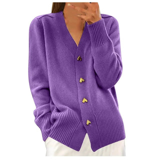 Elsie | Heart Button Knit Cardigan