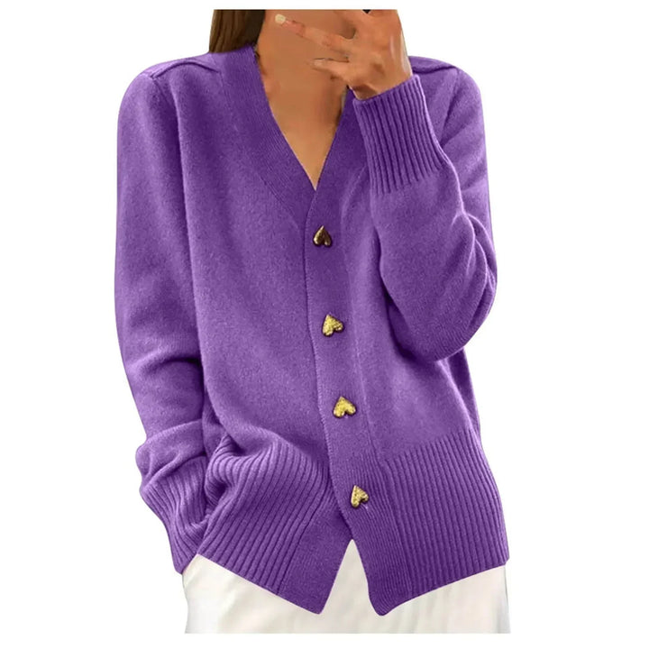 Elsie | Heart Button Knit Cardigan