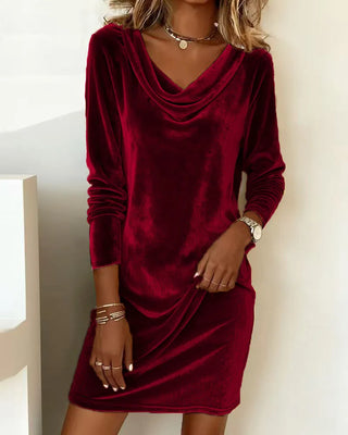 Sophia | Soft Velvet Long Sleeve Dress