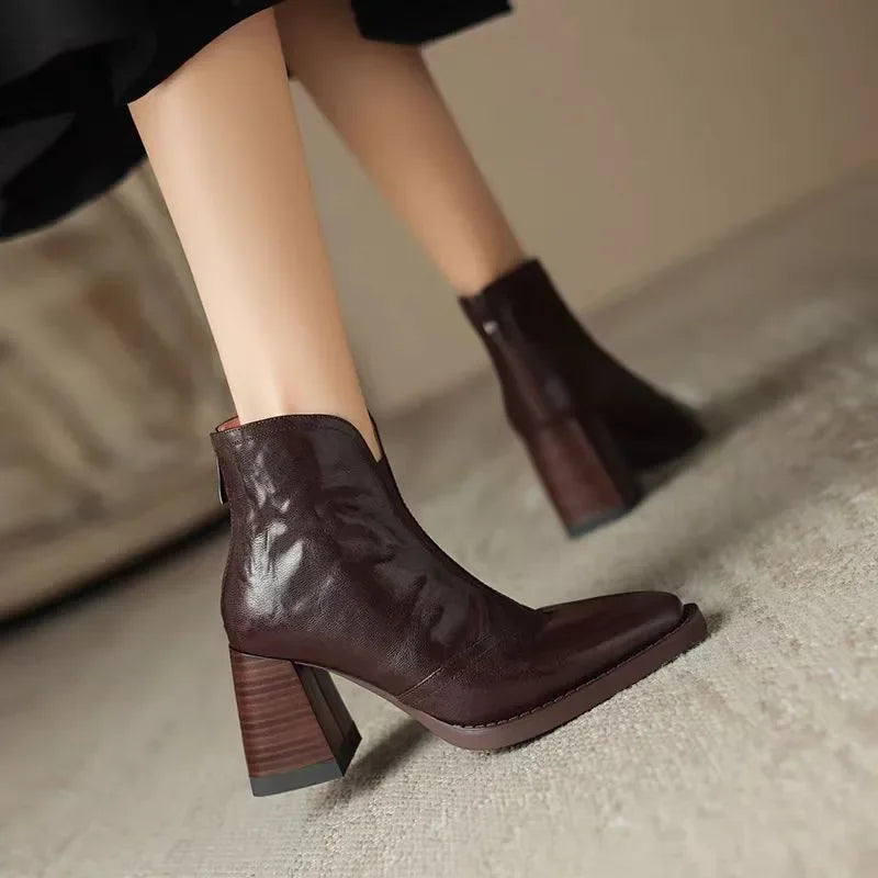 Scarlett | Elegant Leather Ankle Boots
