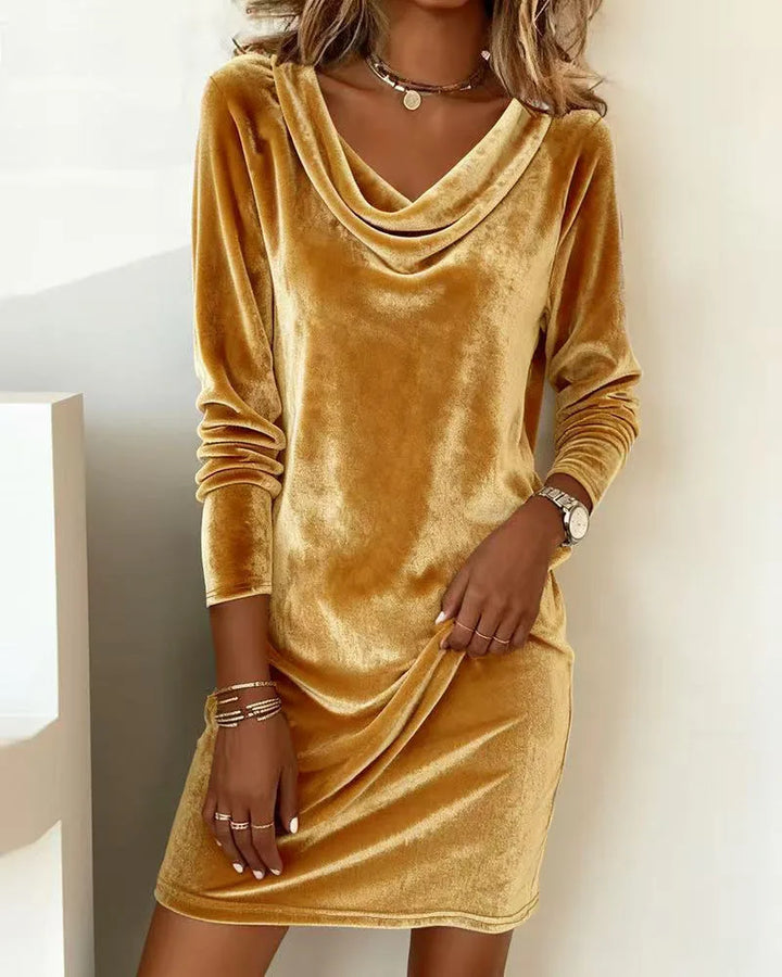 Sophia | Soft Velvet Long Sleeve Dress
