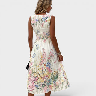 Tanya | Sleeveless Floral Midi Dress