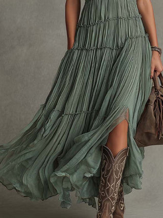 Ava | Gathered V-Neck Maxi Dress for Women