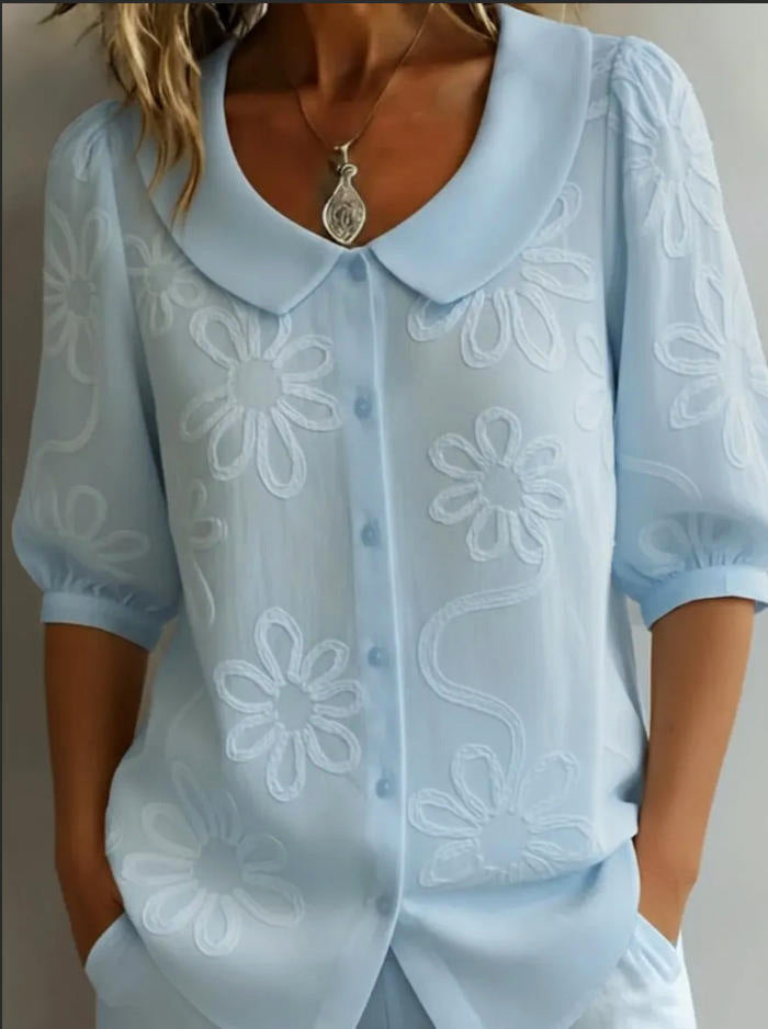 Lily | Floral Embroidered Blouse