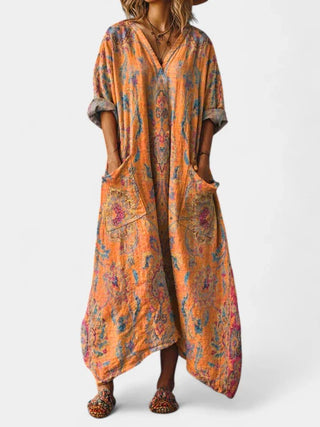 Brooke | Women's Cotton Boho Print Maxi Dress