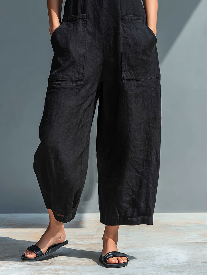 Zaria | Pleated Halter Neck Wide Leg Jumpsuit