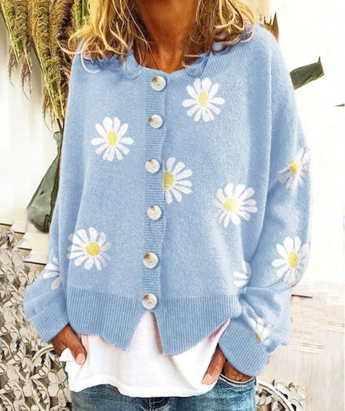 Angel | Cute Cardigan With Daisies