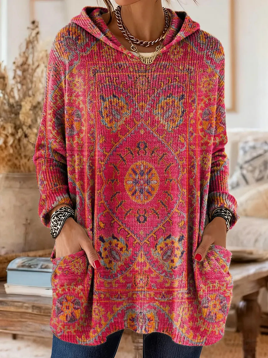 Alice | Retro Ethnic Print Hooded Tunic