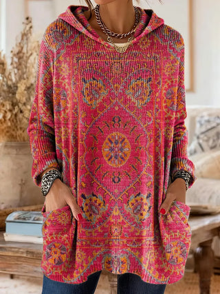 Alice | Retro Ethnic Print Hooded Tunic
