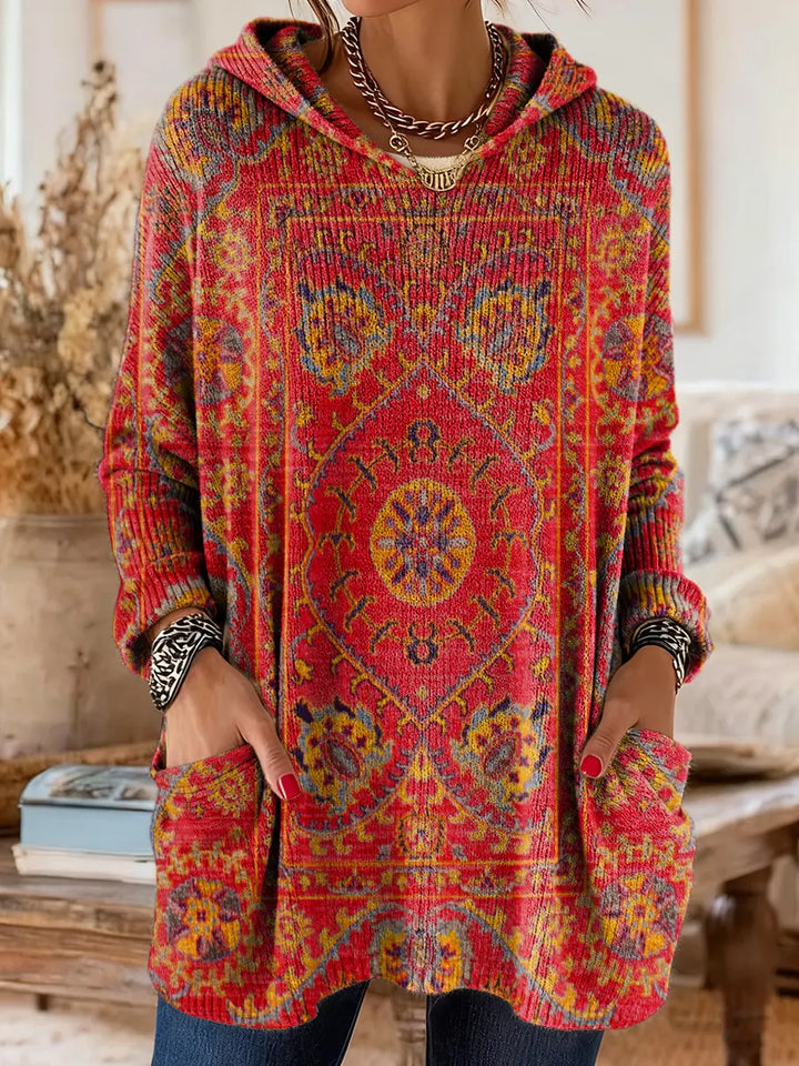 Alice | Retro Ethnic Print Hooded Tunic