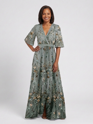 Willow & Mae™ | Floral V Neck Short Sleeve Maxi Dress