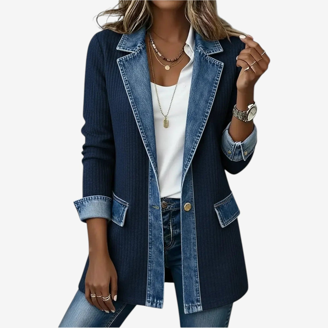 Harriet | Layered Denim Cardigan