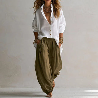 Aitana Fluid Shirt and Wide Pants Set