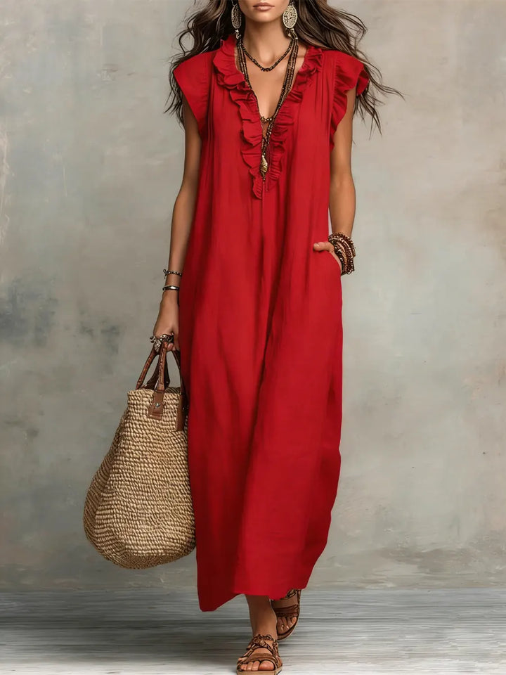 Elodie | Relaxed Linen Maxi Dress