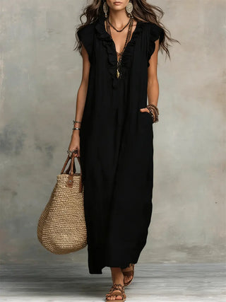 Elodie | Relaxed Linen Maxi Dress